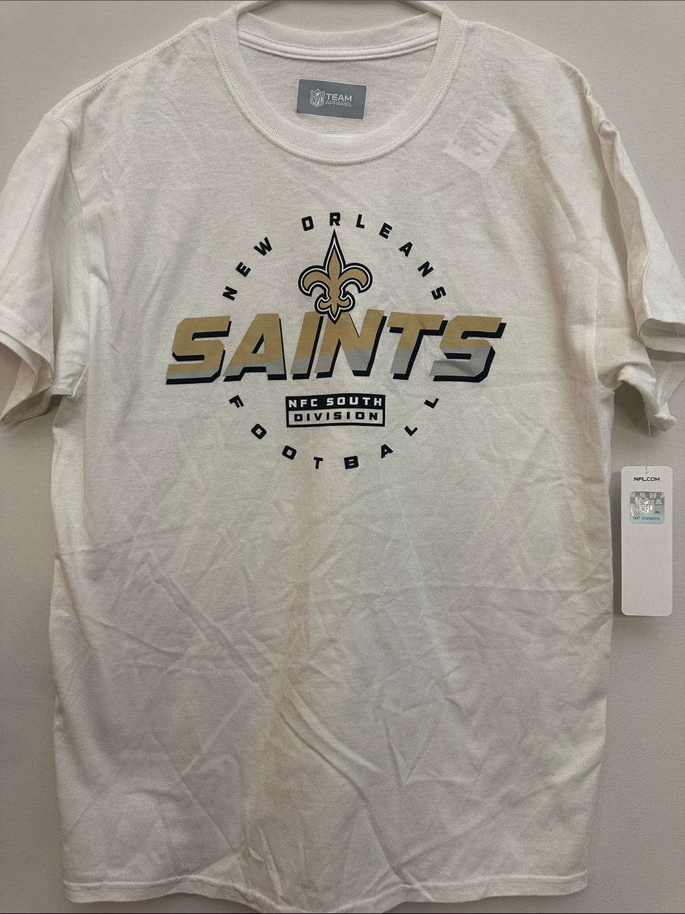 Team Apparel New Orleans Saints White and Gold Short Sleeve Tee